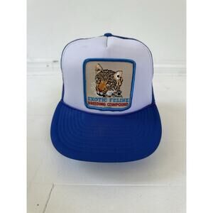 Vintage 80s Trucker Mesh Hat Exotic Feline Breeding Compound